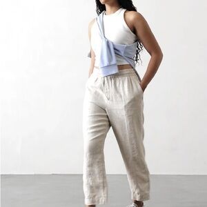 Athleta White Linen Pants